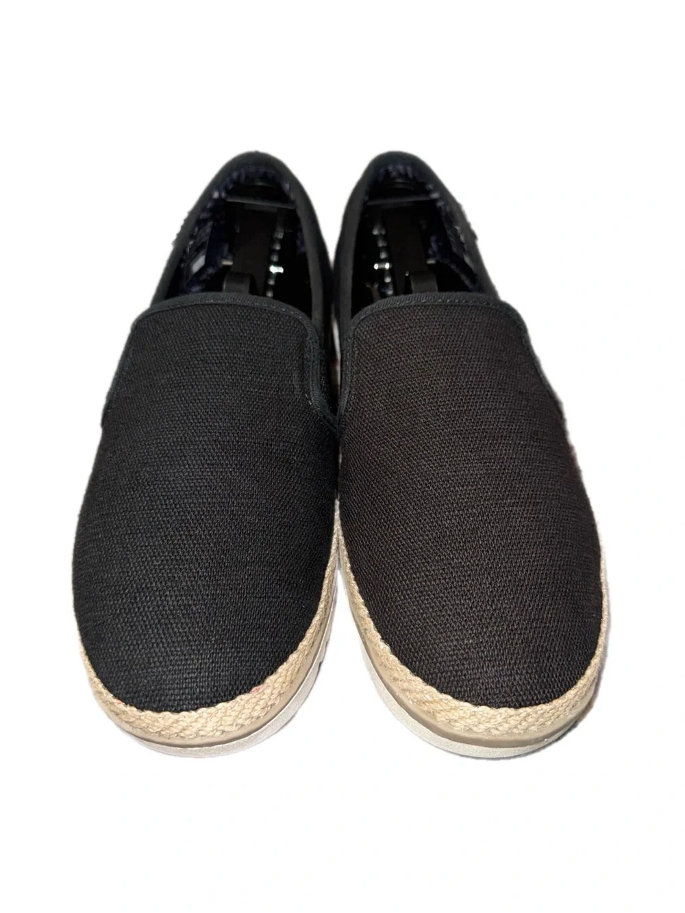 Women’s BOBS Skechers flexpadrille Black Slip-On Canvas shoes size 9